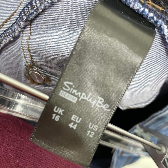 SIMPLY BE DENIM Blue Distressed Shape Sculpt Skinny Jeans - Picture 6 of 14